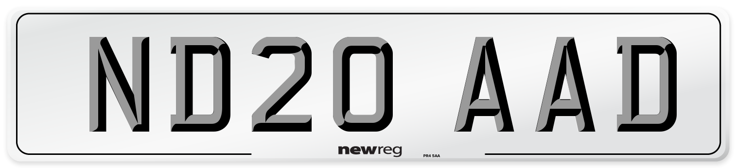 ND20 AAD Number Plate from New Reg